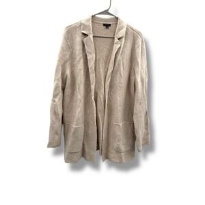 Talbots Wool‎ Blend Blazer Women's Medium Beige Knit Office Casual Layered